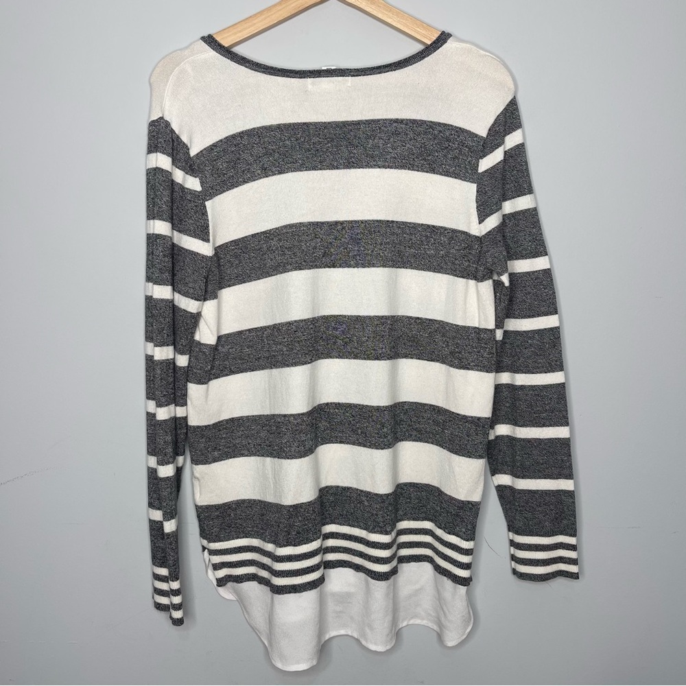 Calvin Klein Striped V-Neck Sweater (Medium) - Picture 6 of 7